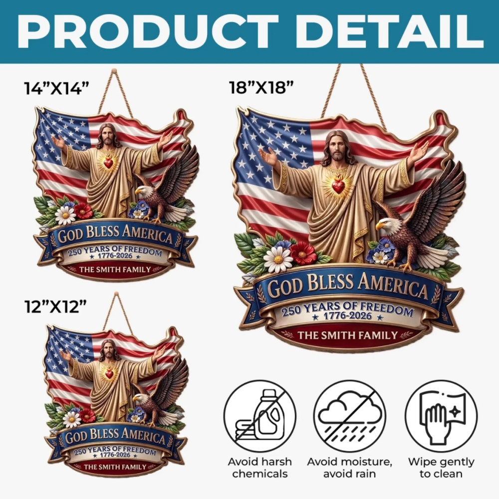 Custom Wood Sign - Personalized America 250th Anniversary Gifts For Sister
