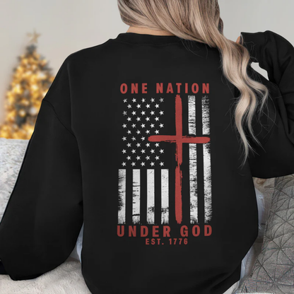 One Nation Under God Est 1776 Backside Shirt