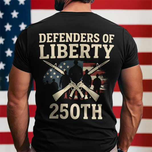 Defenders Of Liberty 250th Anniversary USA Back Side Dark Shirt