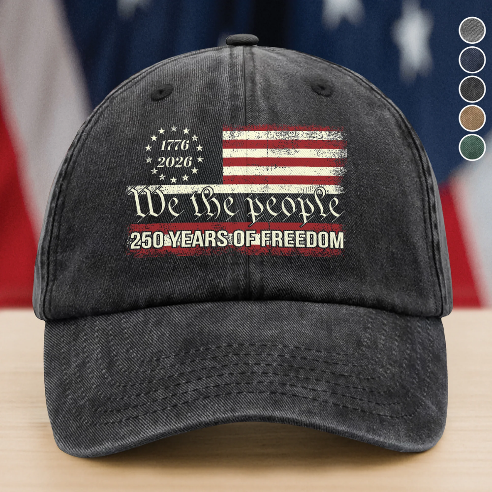 We The People 250 Years Of Freedom Washed Denim Baseball Cap