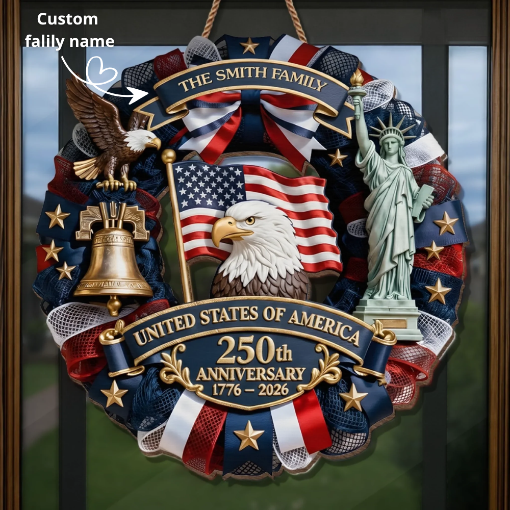 Custom Wood Sign - Personalized America 250th Anniversary