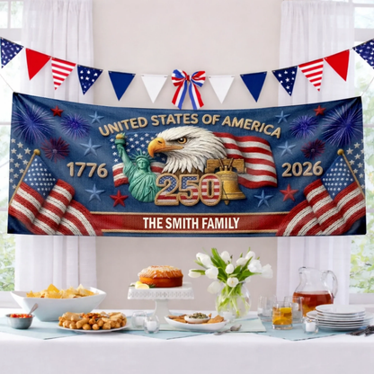 Custom Polyester Outdoor Banner - Personalized America 250th Anniversary