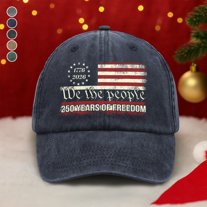 We The People 250 Years Of Freedom Washed Denim Baseball Cap