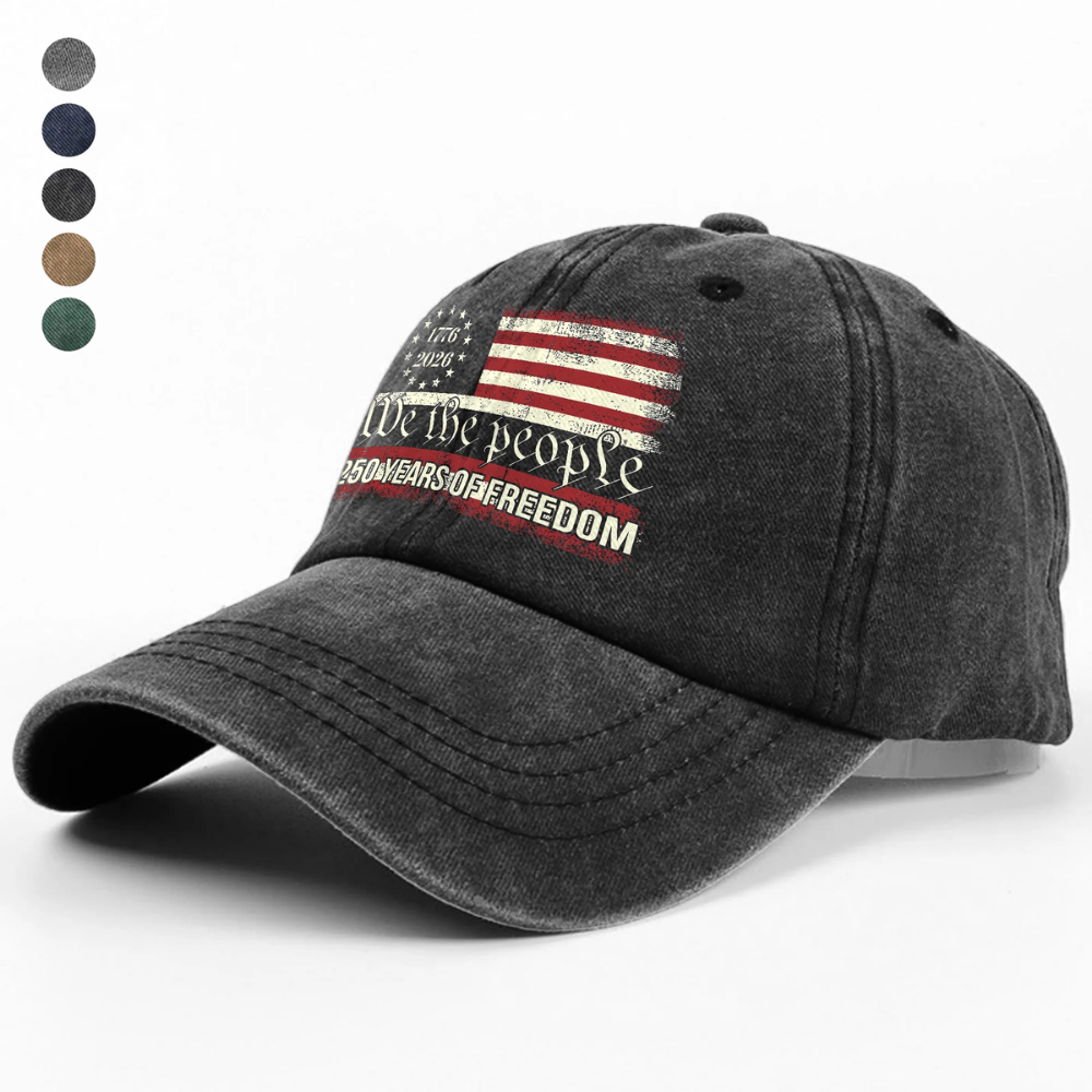 We The People 250 Years Of Freedom Washed Denim Baseball Cap