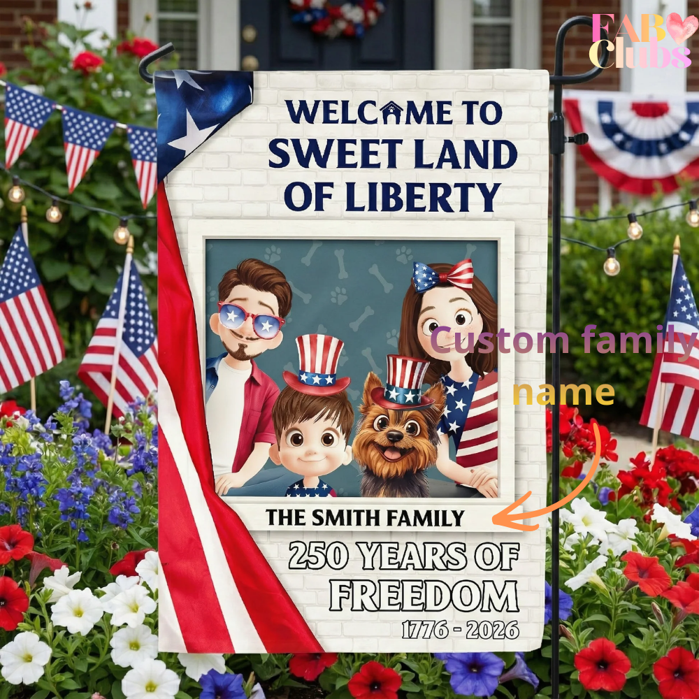 Welcome To Sweet Land Of Liberty - Personalized Flag