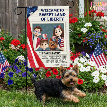 Welcome To Sweet Land Of Liberty - Personalized Flag