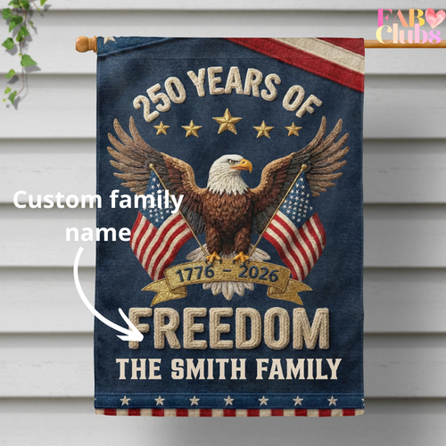 250th Anniversary USA Patriotic Faux Pattern - Personalized Flag