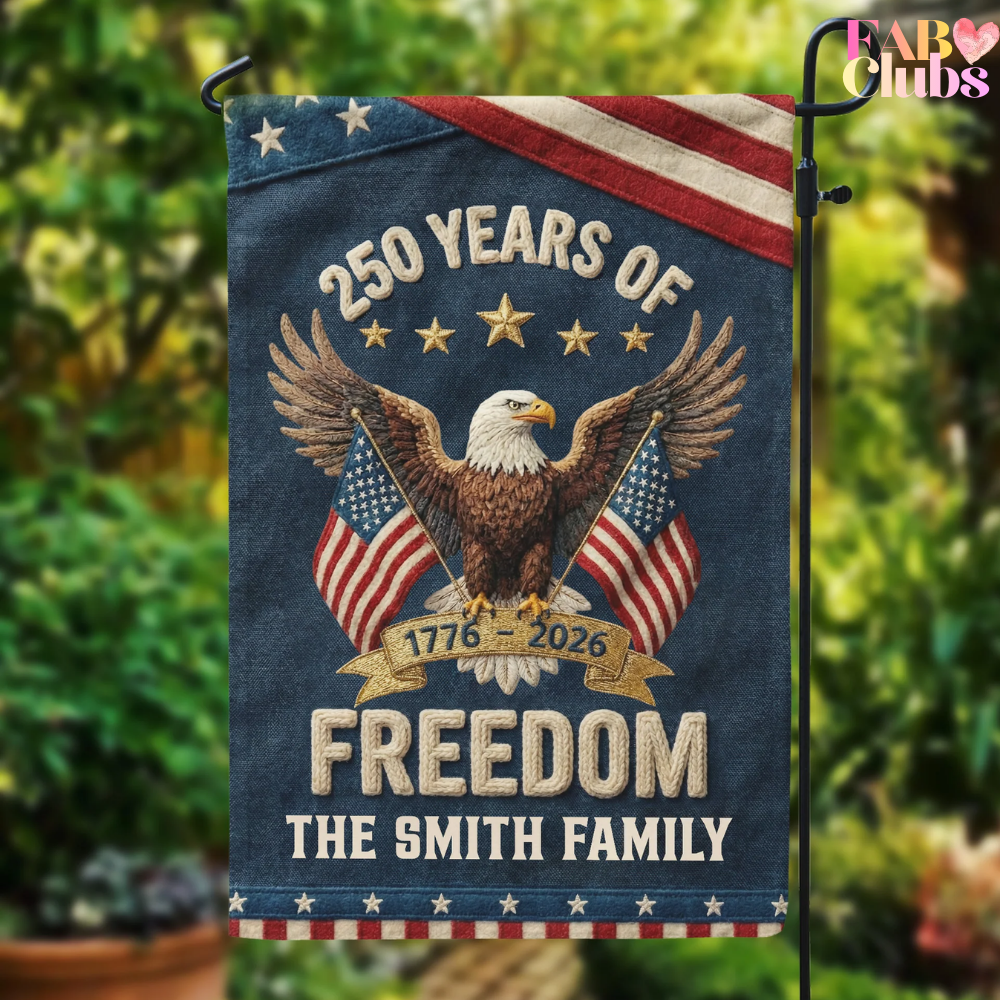 250th Anniversary USA Patriotic Faux Pattern - Personalized Flag