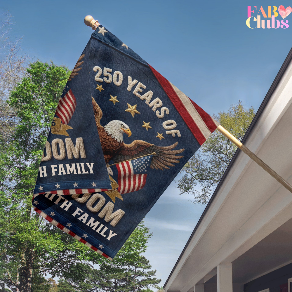 250th Anniversary USA Patriotic Faux Pattern - Personalized Flag