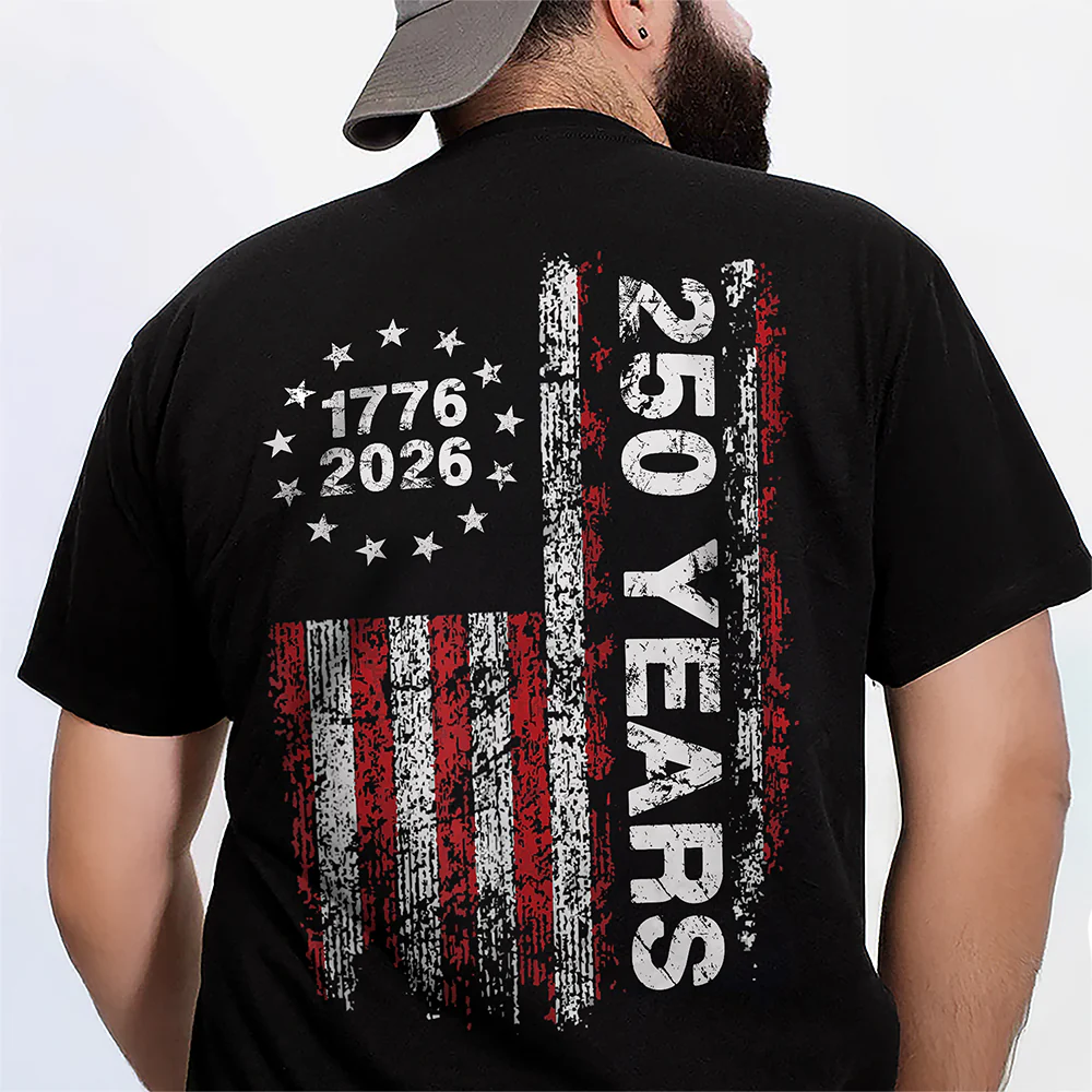 America 250th Birthday US Flag 250 Years We The People Back Side Shirt