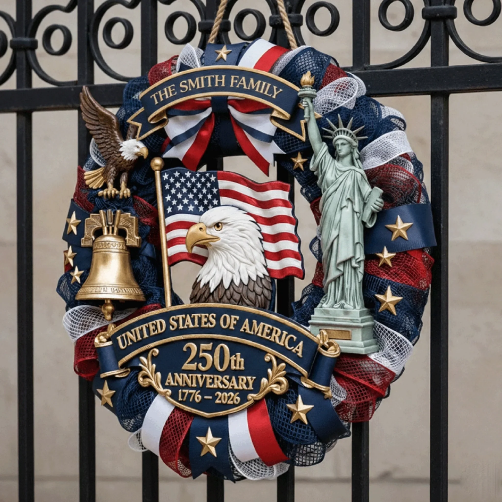 Custom Wood Sign - Personalized America 250th Anniversary