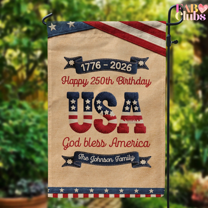 250 Years Of Freedom Usa Birthday Faux Pattern - Personalized Flag