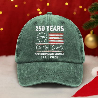 Celebrate Our America 250th Anniversary United States Washed Denim Baseball Cap