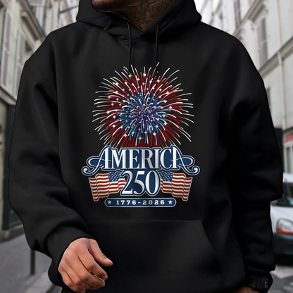 America 250 Firework Front Shirt, 4th Of July America Shirt