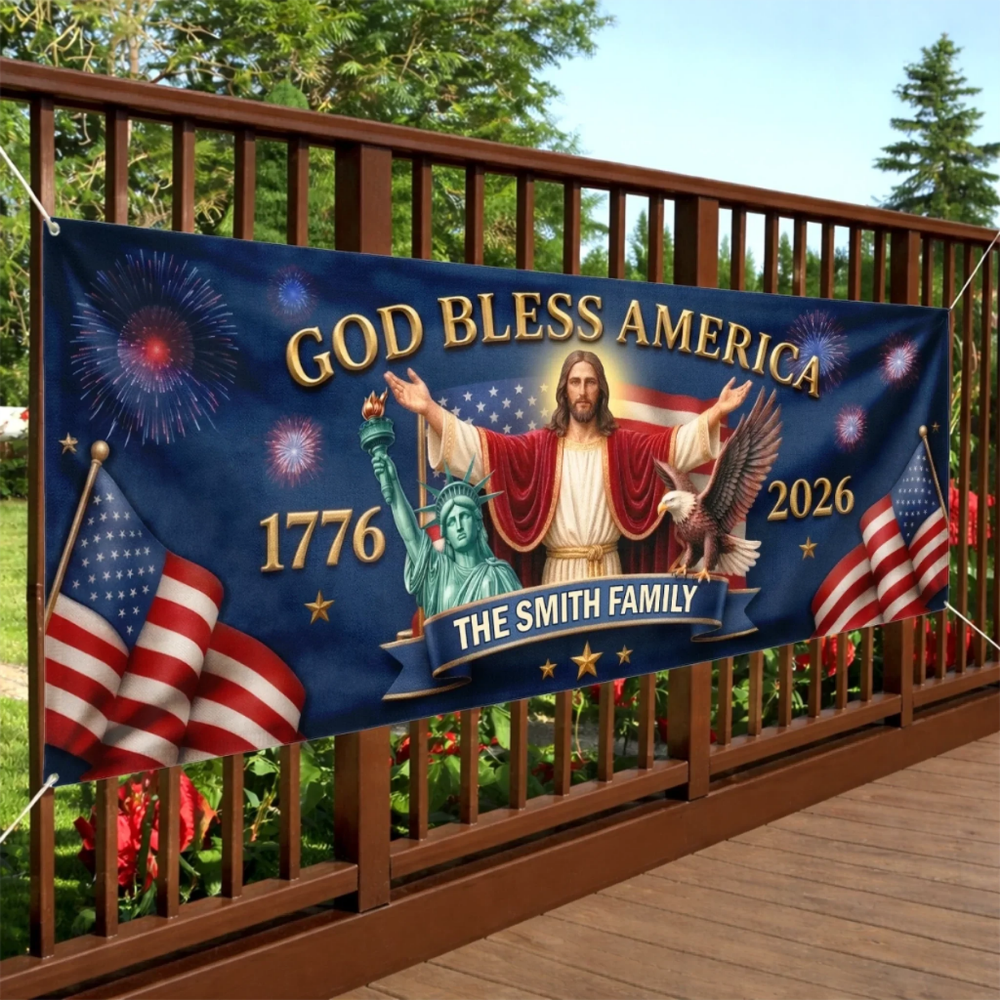 Custom Polyester Outdoor Banner - Personalized America 250th Anniversary Gifts - Legacy Lives On Strong
