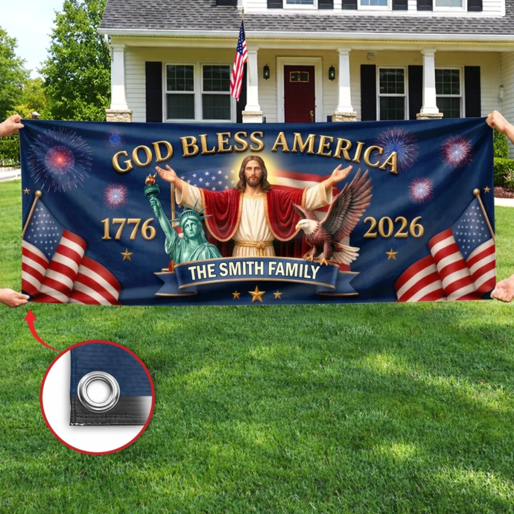 Custom Polyester Outdoor Banner - Personalized America 250th Anniversary Gifts - Legacy Lives On Strong