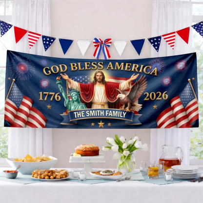 Custom Polyester Outdoor Banner - Personalized America 250th Anniversary Gifts - Legacy Lives On Strong