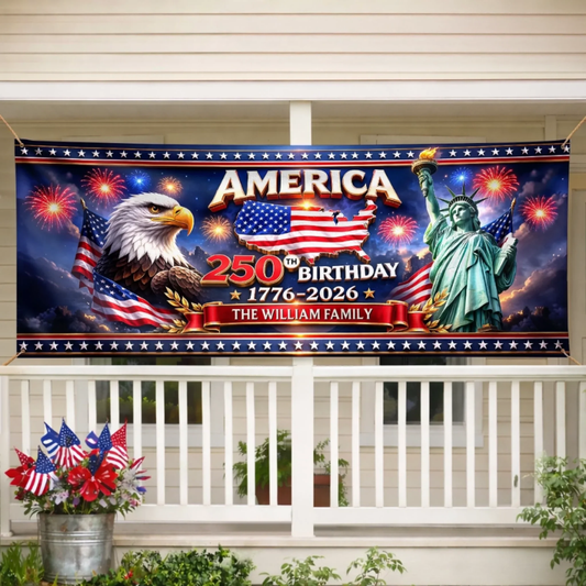 Custom Polyester Outdoor Banner - Personalized America 250th 2026