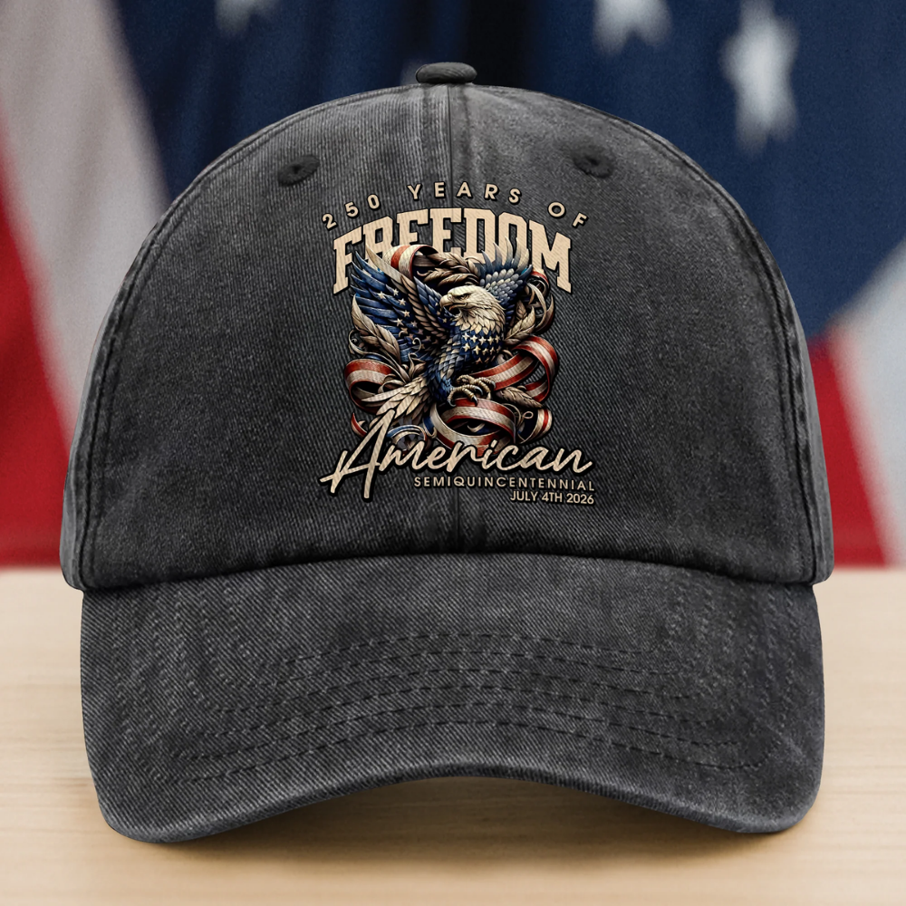 250 Years Of Freedome America Washed Denim Baseball Cap