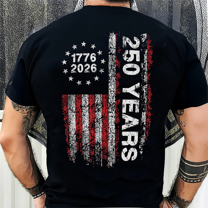 America 250th Birthday US Flag 250 Years We The People Back Side Shirt