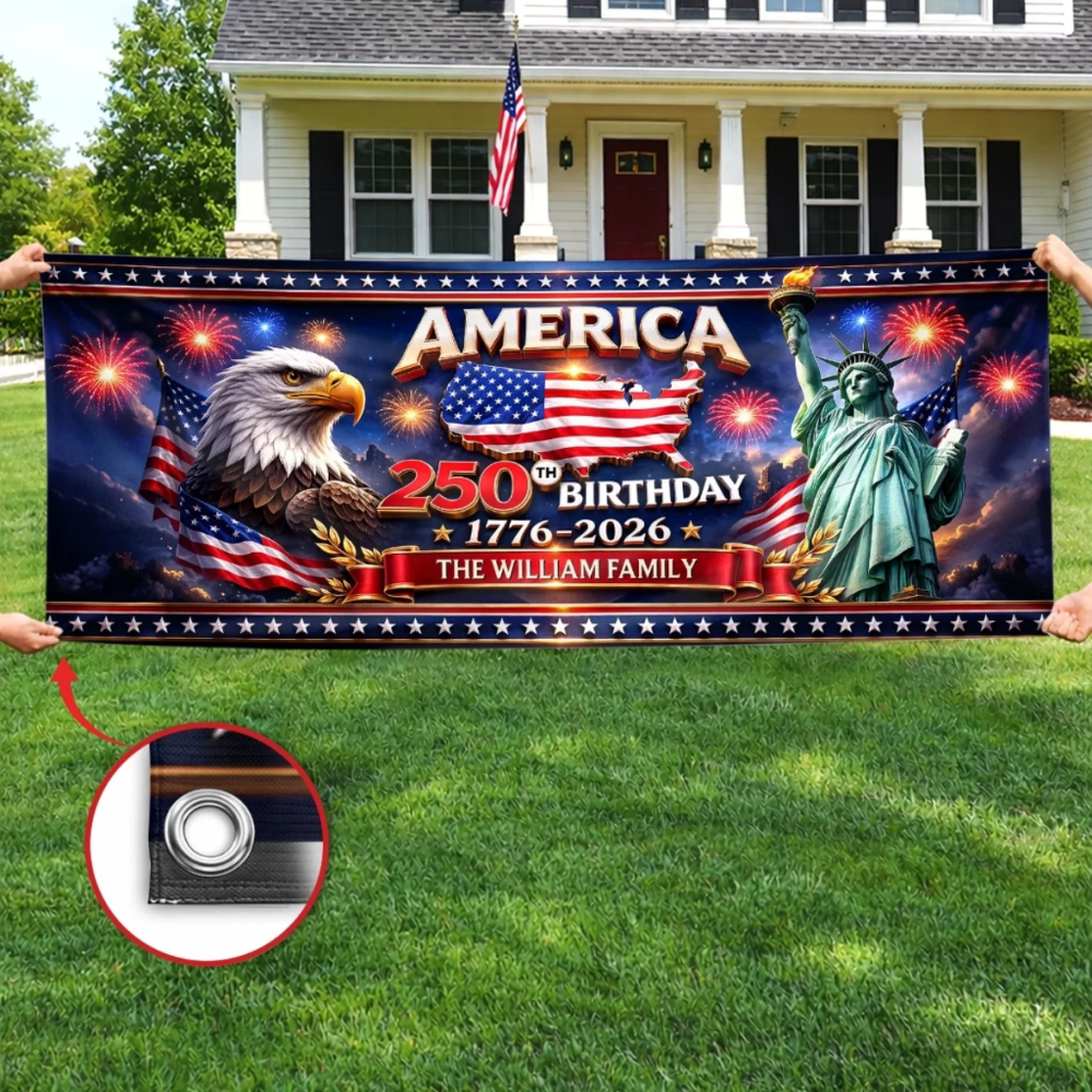 Custom Polyester Outdoor Banner - Personalized America 250th 2026