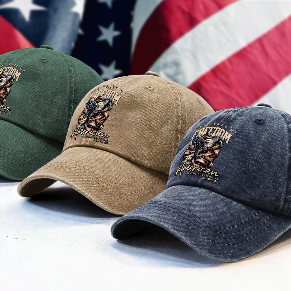250 Years Of Freedome America Washed Denim Baseball Cap