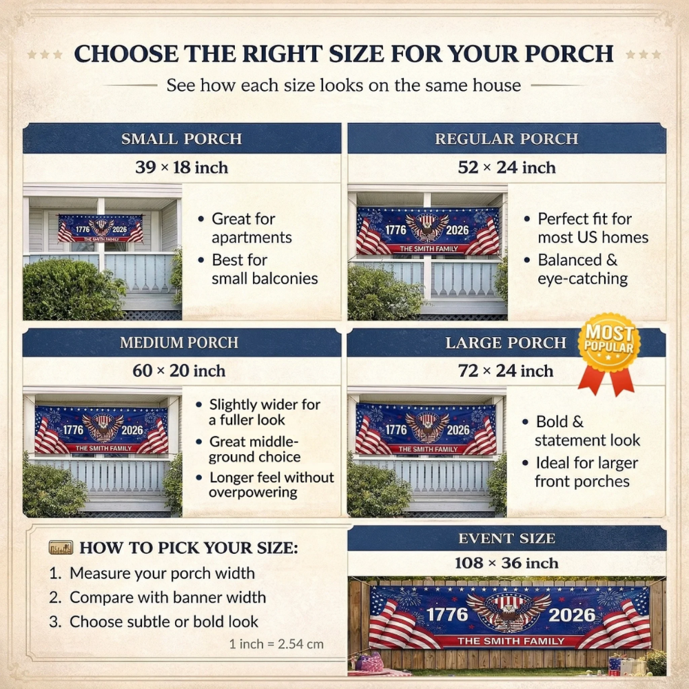 Custom Polyester Outdoor Banner - Personalized America 250th Anniversary