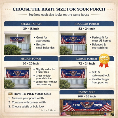 Custom Polyester Outdoor Banner - Personalized America 250th Anniversary