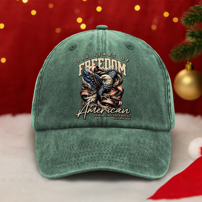 250 Years Of Freedome America Washed Denim Baseball Cap