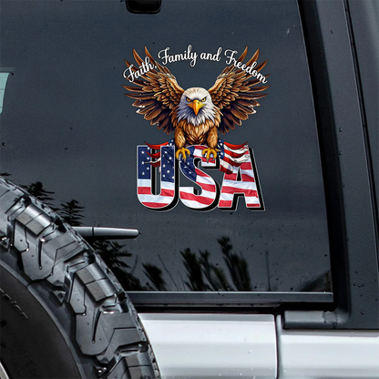 Faith, Family & Freedom America 250 Years Anniversary Car Window Decal Sticker