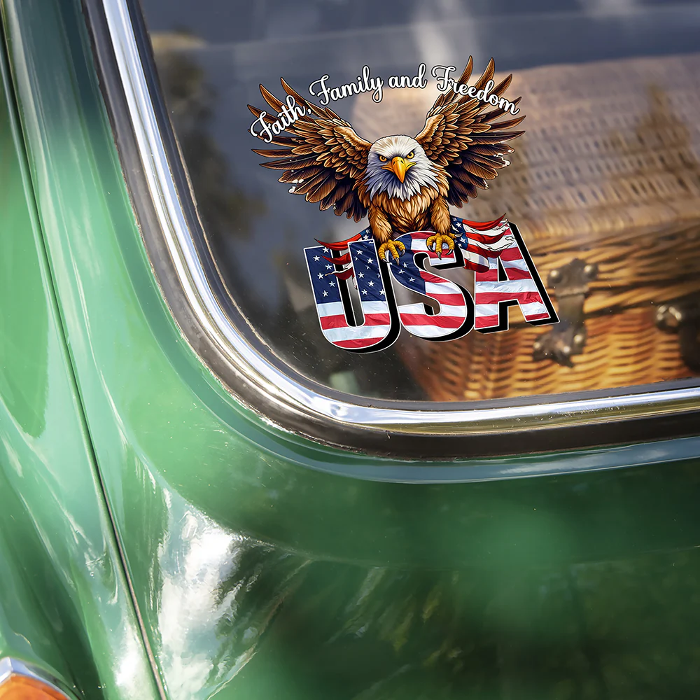 Faith, Family & Freedom America 250 Years Anniversary Car Window Decal Sticker