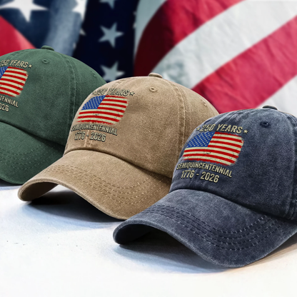 Celebrate 250th Anniversary United States Semiquincentennial Washed Denim Baseball Cap