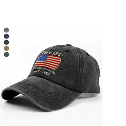 Celebrate 250th Anniversary United States Semiquincentennial Washed Denim Baseball Cap