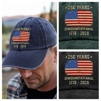 Celebrate 250th Anniversary United States Semiquincentennial Washed Denim Baseball Cap