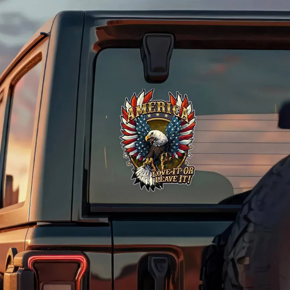 America Eagle Love It Or Leave It Car Window Decal Sticker