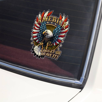 America Eagle Love It Or Leave It Car Window Decal Sticker