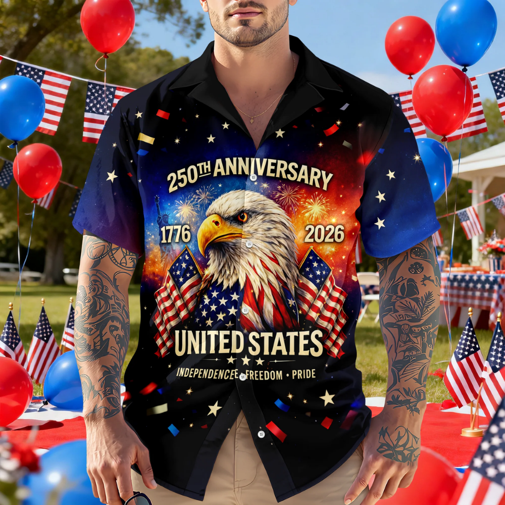 Personalized Happy 250th Anniversary United States - 250 Years of Freedom Hawaiian Shirt