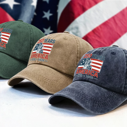 250 Years America 1776 - 2026 Washed Denim Baseball Cap
