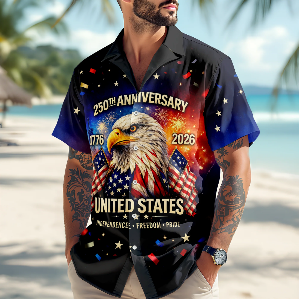 Personalized Happy 250th Anniversary United States - 250 Years of Freedom Hawaiian Shirt