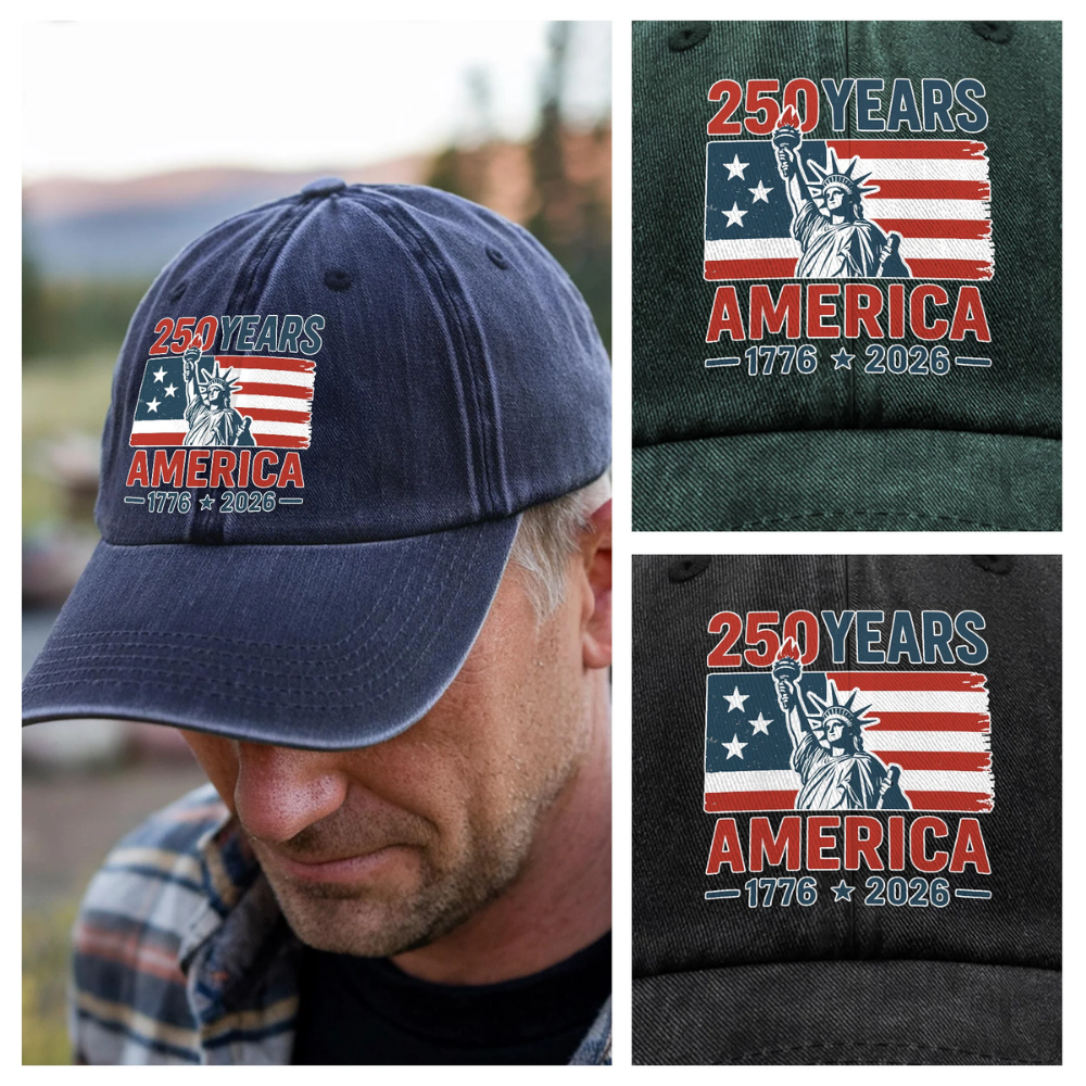 250 Years America 1776 - 2026 Washed Denim Baseball Cap