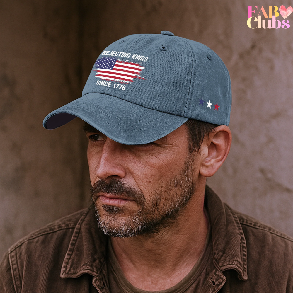 Rejecting Kings Since 1776 - Personalized Distressed Denim Cap