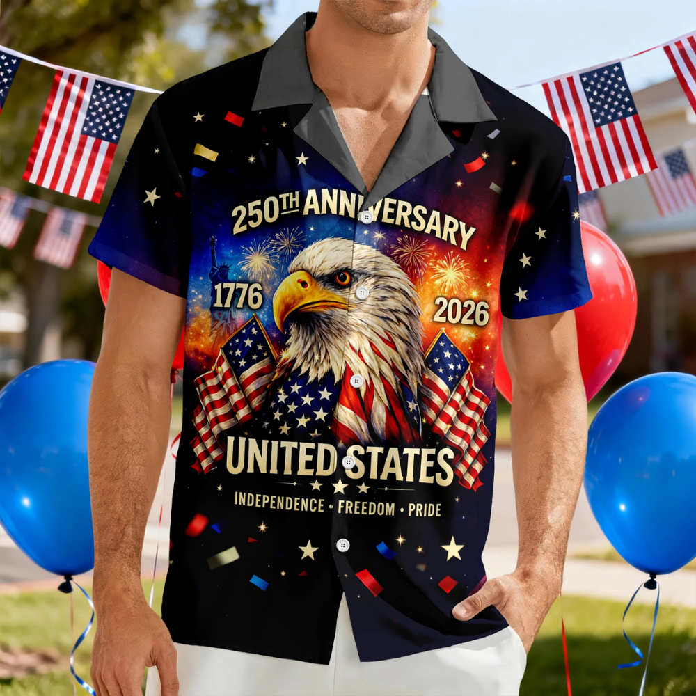 Personalized Happy 250th Anniversary United States - 250 Years of Freedom Hawaiian Shirt