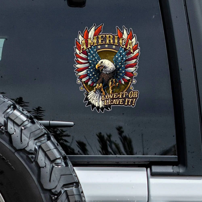 America Eagle Love It Or Leave It Car Window Decal Sticker